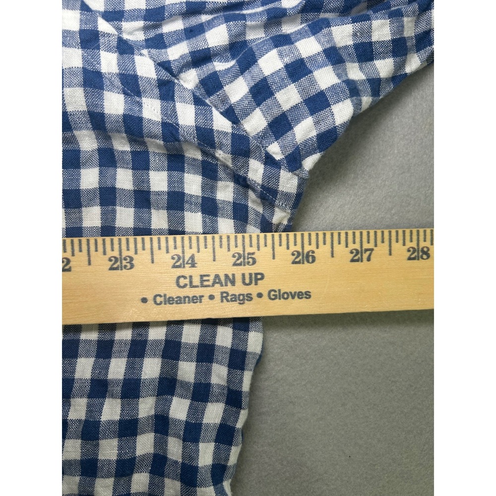 Polo Ralph Lauren Button Down Mens XXL Blue Gingham 100% Linen Long Sleeve Shirt - Picture 4 of 7